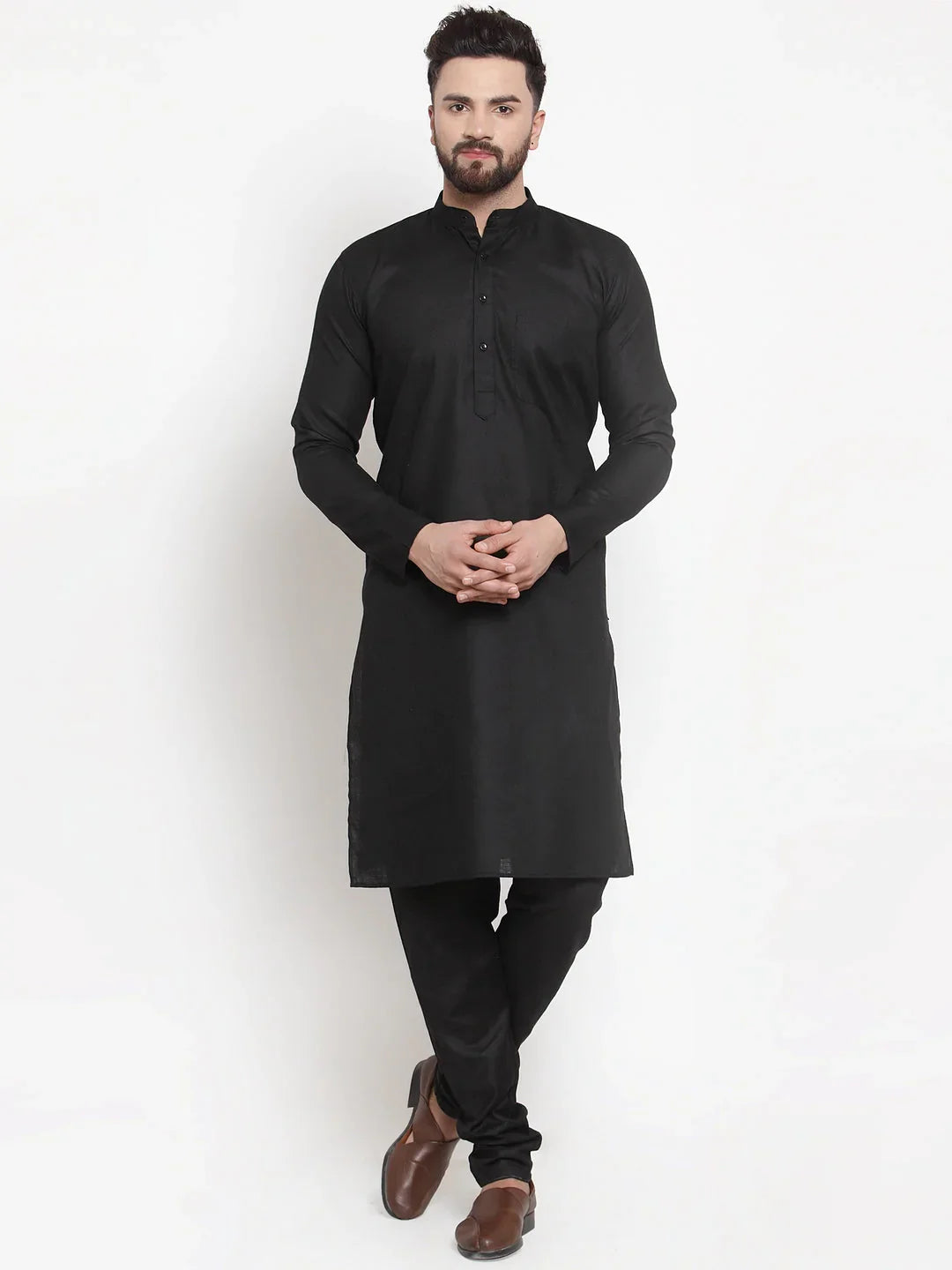 Jompers Mens Solid Dobby Kurta Payjama Set