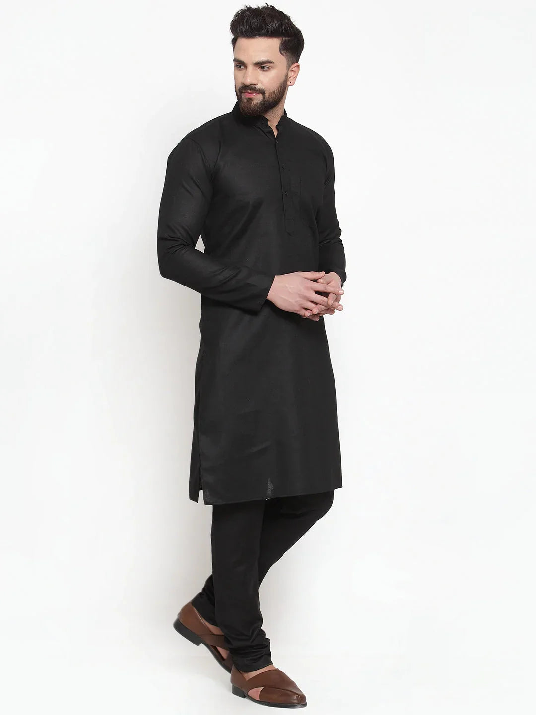 Jompers Mens Solid Dobby Kurta Payjama Set