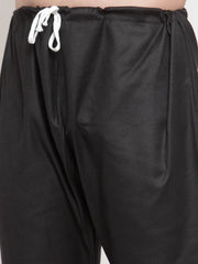 Men's Solid Dobby Kurta Payjama Set ( JOKP 501 Black D )