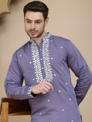 mens embroidered kurta with pyjama