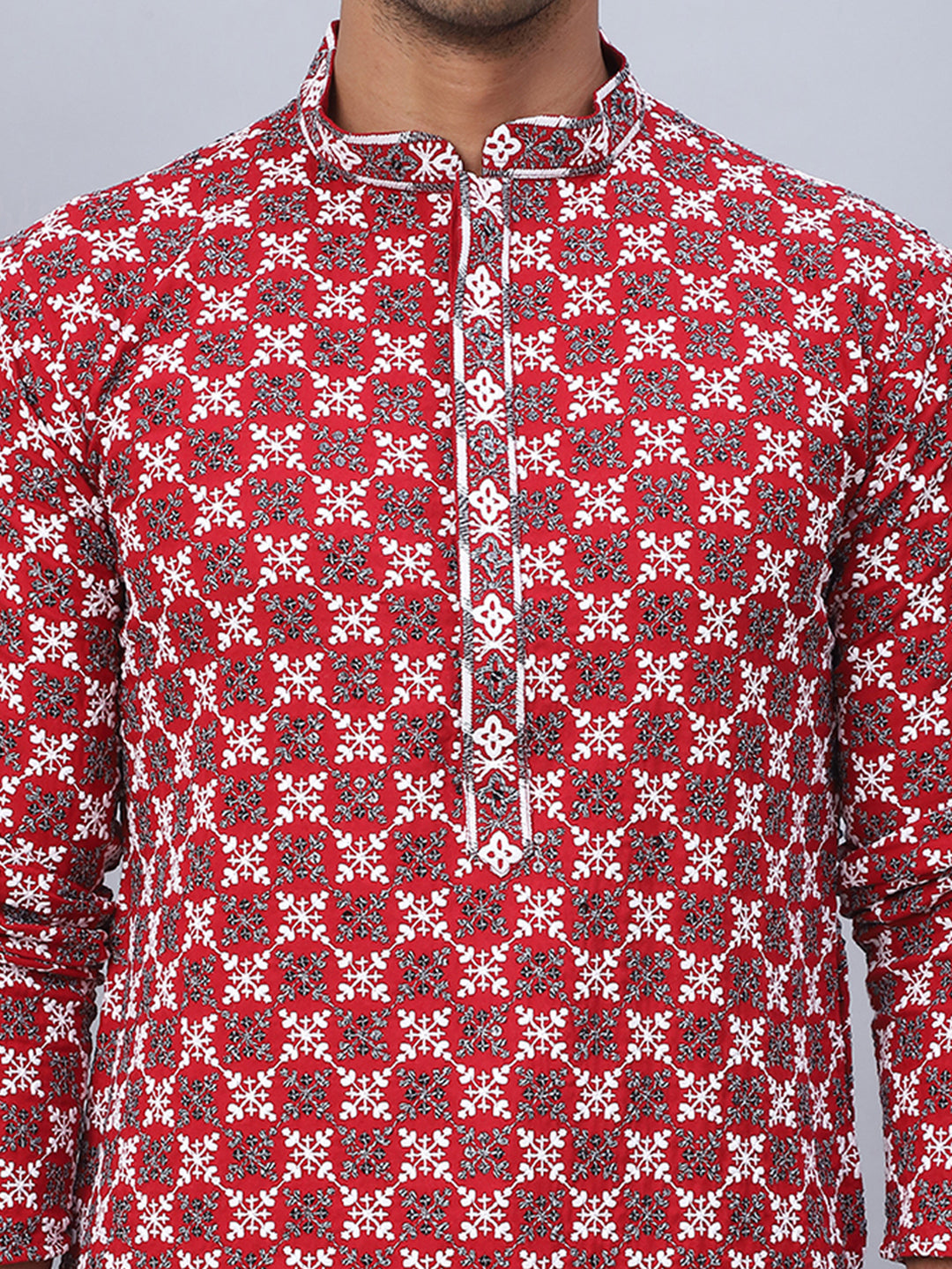 Embroidered Kurta Pyjama For Men