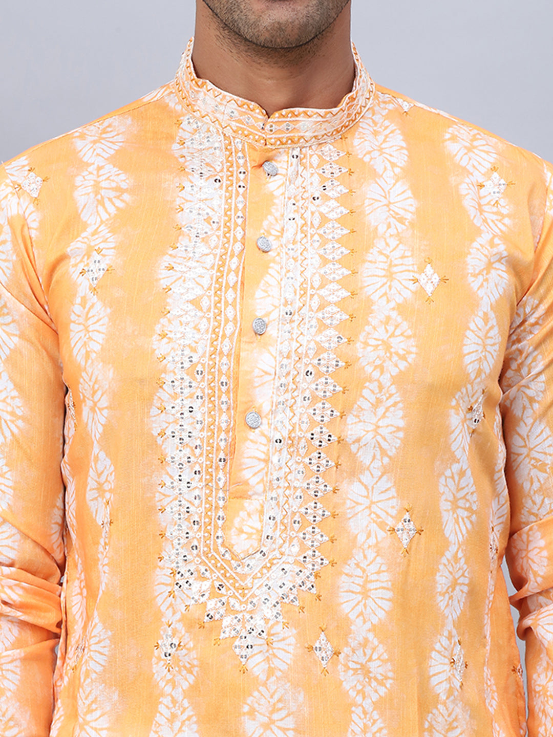 Tie Dye Embroidered Sequin Kurta With Pyjama