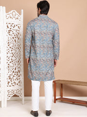 Printed and Emrbroidered Kurta Pyjama Set ( JOKP P 5097Olive )