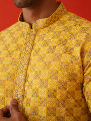 Embroidered Staight Kurta Set For Men ( JOKP P 5135Mustard )
