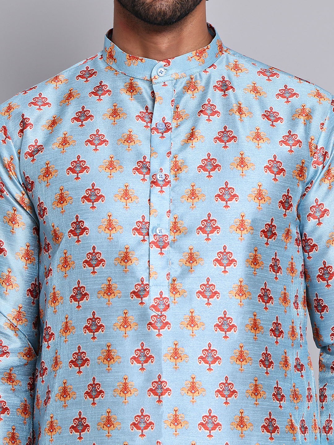 جومرز - طقم قميص رجالي مستقيم مطبوع رقميًا (JOKP 5148Blue)