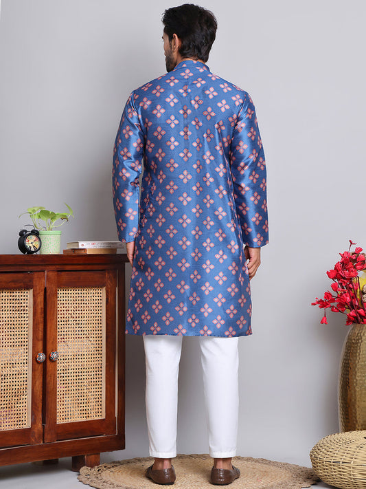 جومبرز - طقم قميص رجالي مستقيم مطبوع رقميًا (JOKP 5148Peacock)