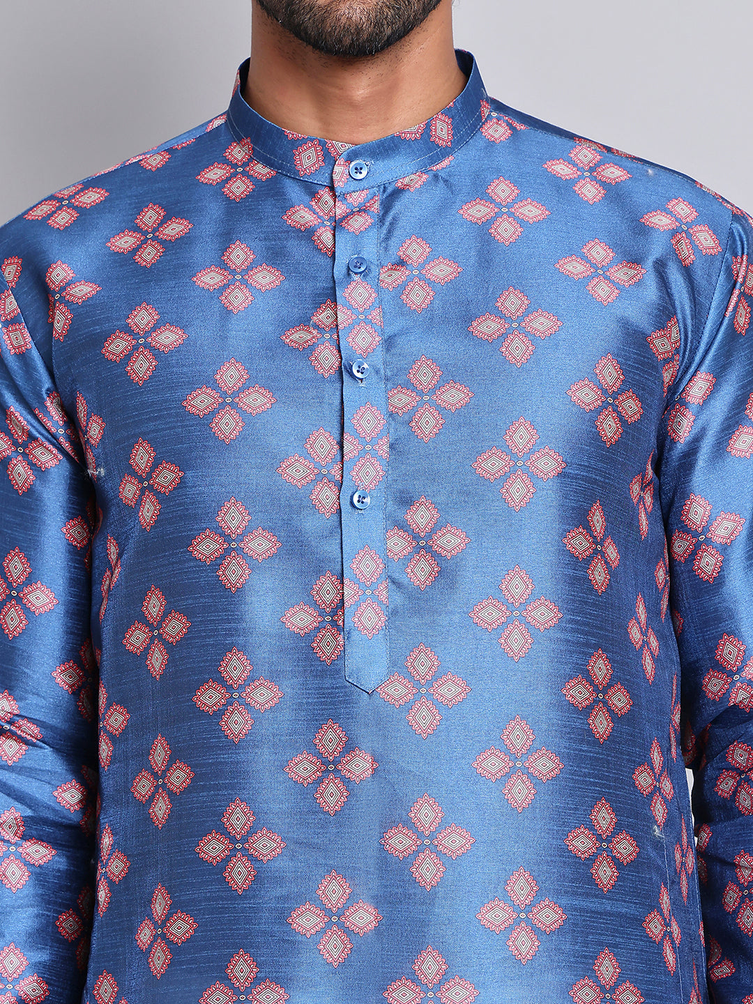 Jompers - Digital Printed Straight Kurta Set For Men ( JOKP 5148Peacock )