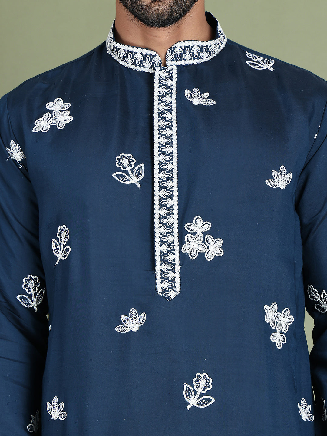 Floral Embroidered And Sequins Kurta Set