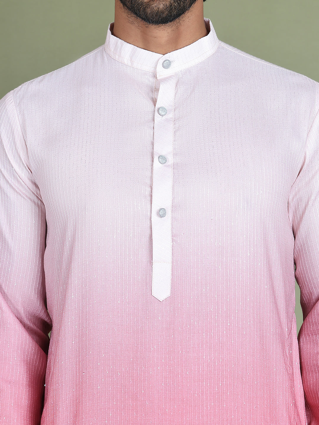 Sequins And Ombre Design Kurta Pyjama Set For Men