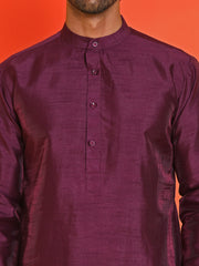 Solid Silk Kurta with Pyjamas ( JOKP P 5209 Purple )