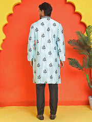 Chikankari Embroidered Kurta Pyjama For Men ( JOKP B-P 5213 Sky )