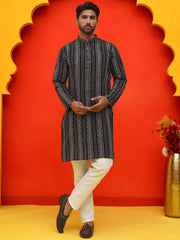 Self Design Cotton Straight Kurta Set ( JOKP P 5232 Black )