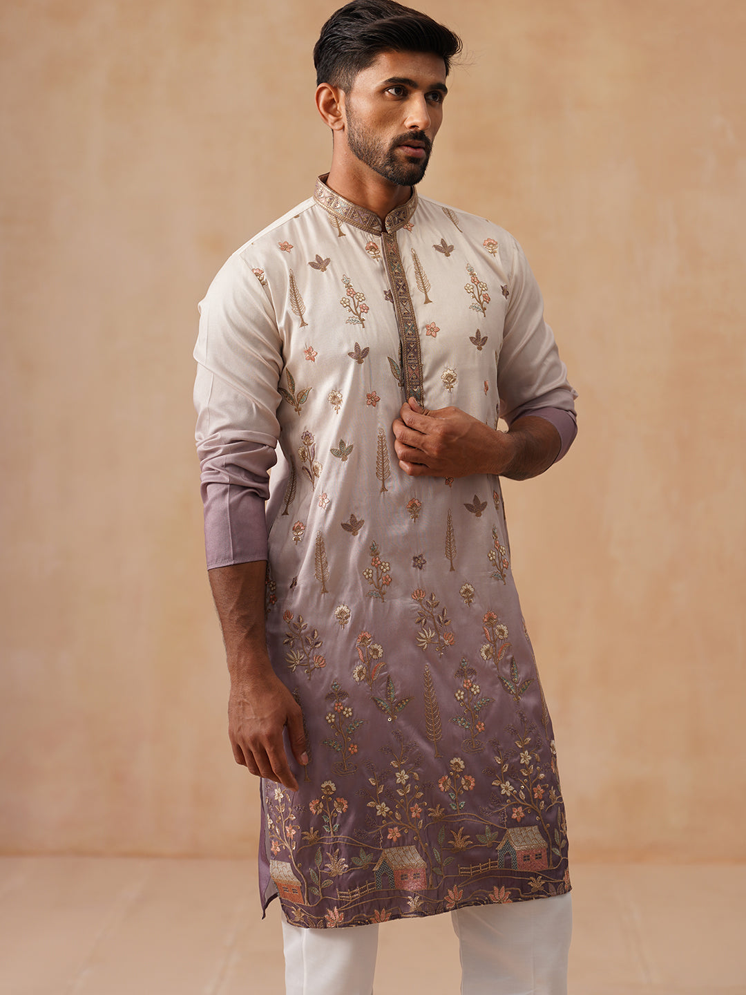 men s ombre kurta with pyjama