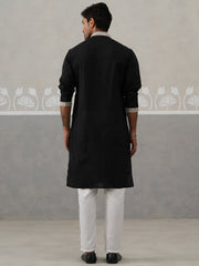 Silk Blend Embroidered Kurta Pyjama Set