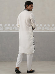 silk blend embroidered kurta pyjama set
