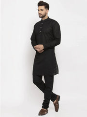 Men Black Chikan Kurta Only ( KO 561 Black )