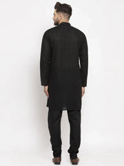 Men Black Chikan Kurta Only ( KO 561 Black )