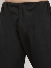 Men Black Chikan Kurta with Churidar ( JOKP 561 Black )
