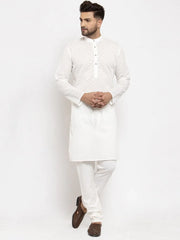Men Cream Chikan Kurta Only ( KO 561 Cream )