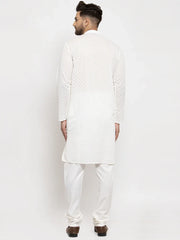Men Cream Chikan Kurta with Churidar ( JOKP 561 Cream )