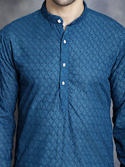 Chikankari Pure Cotton Kurtas ( KO 561Peacock )