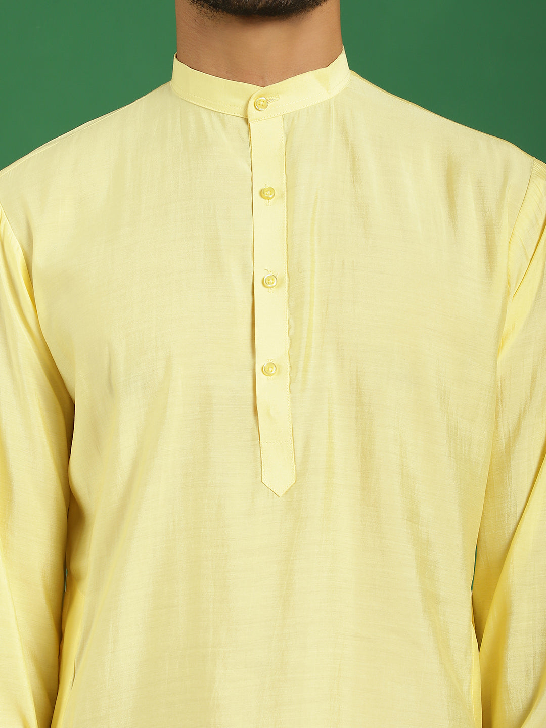 Solid Silk Blend Kurta With Churidar
