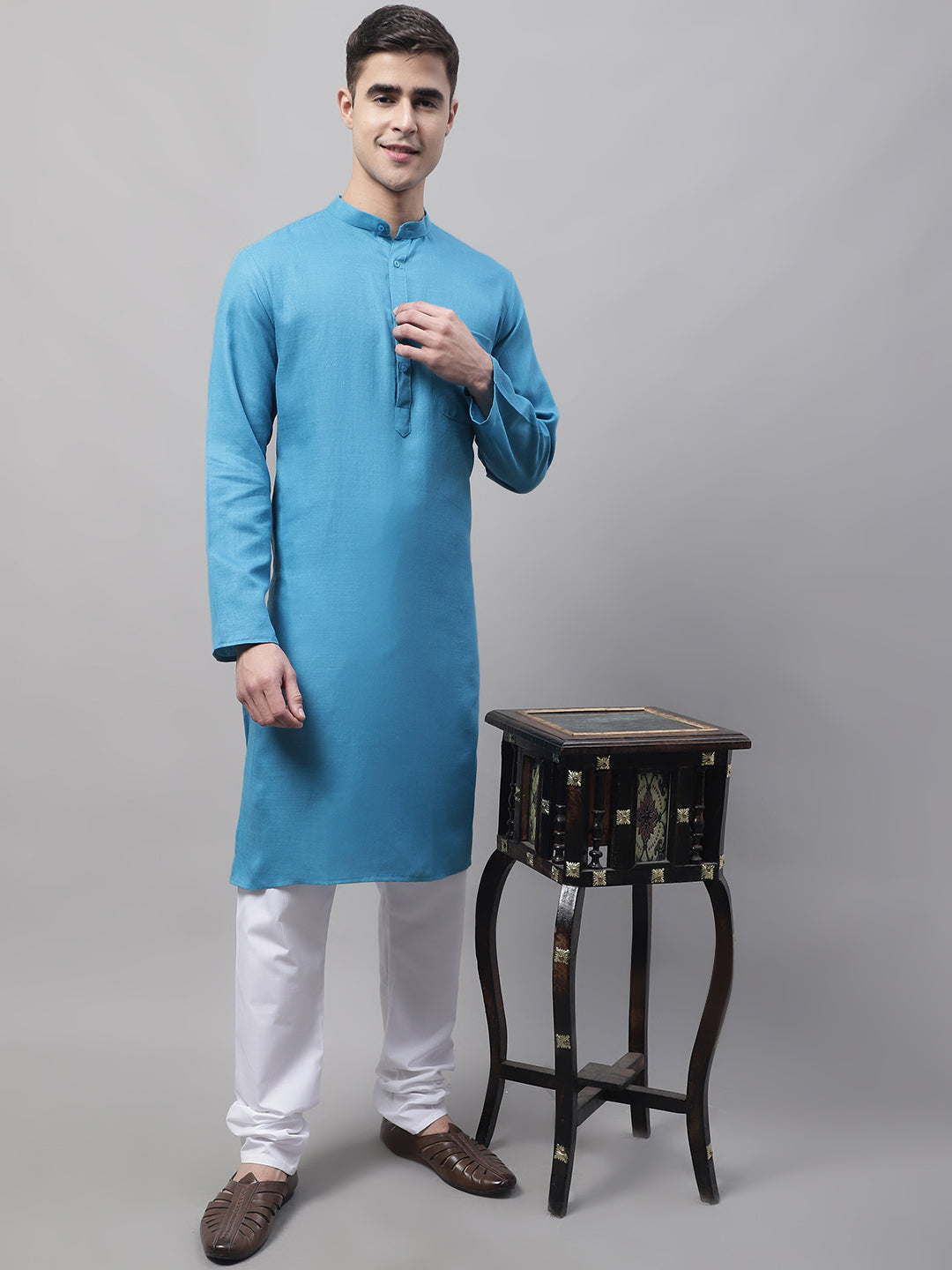 Jompers Mens Cotton Solid Kurta Payjama Sets