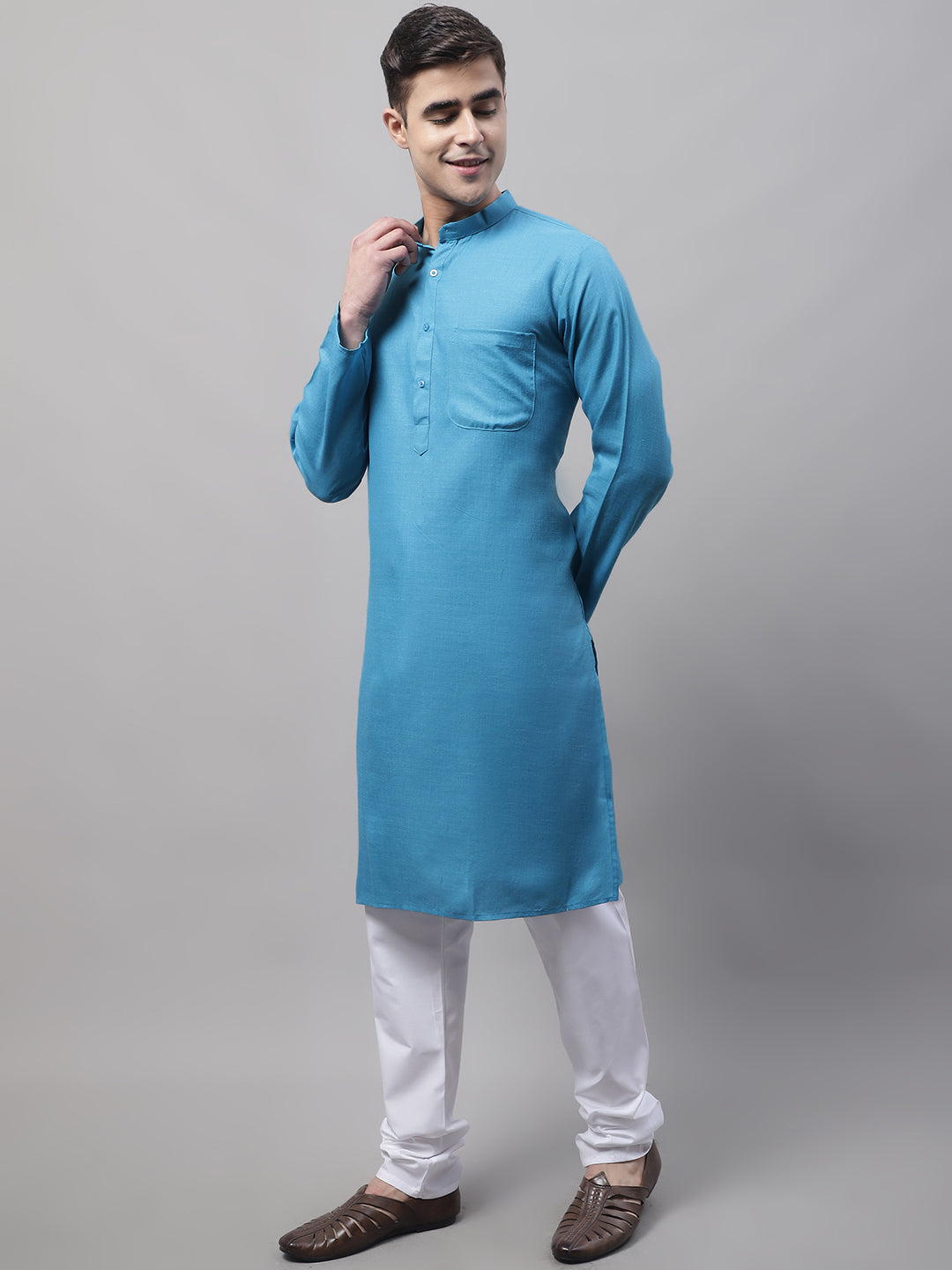 Jompers Mens Cotton Solid Kurta Payjama Sets