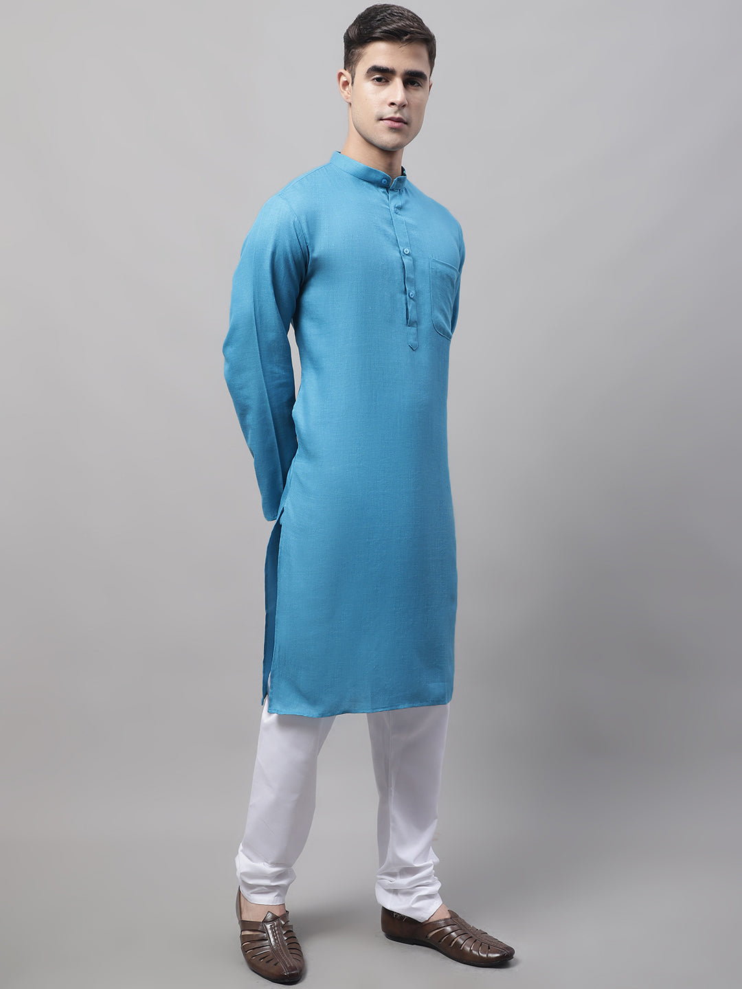 Jompers Mens Cotton Solid Kurta Payjama Sets