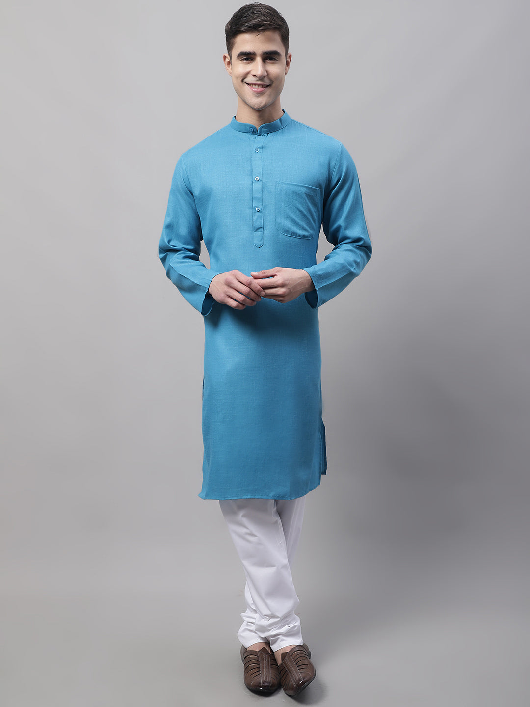 Jompers Mens Cotton Solid Kurta Payjama Sets