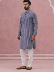 Floral Embroidered Kurta With Churidar