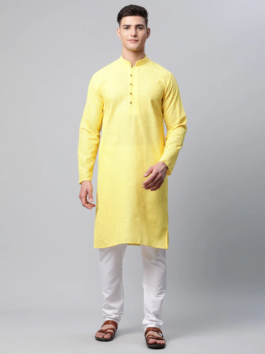 Jompers Mens Embroiderd Kurta Pajama Set