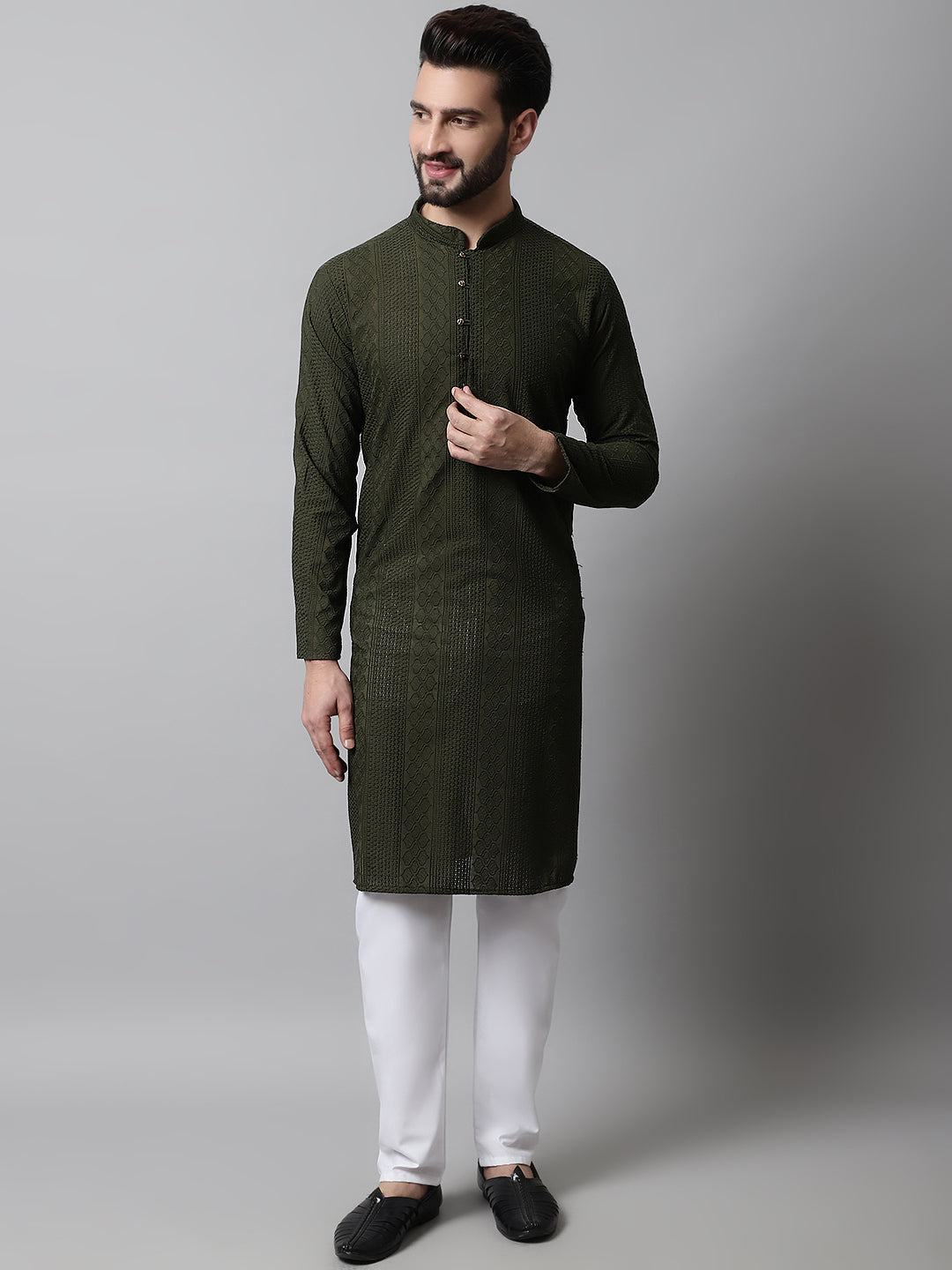 Jompers Mens Embroiderd Kurta Pajama