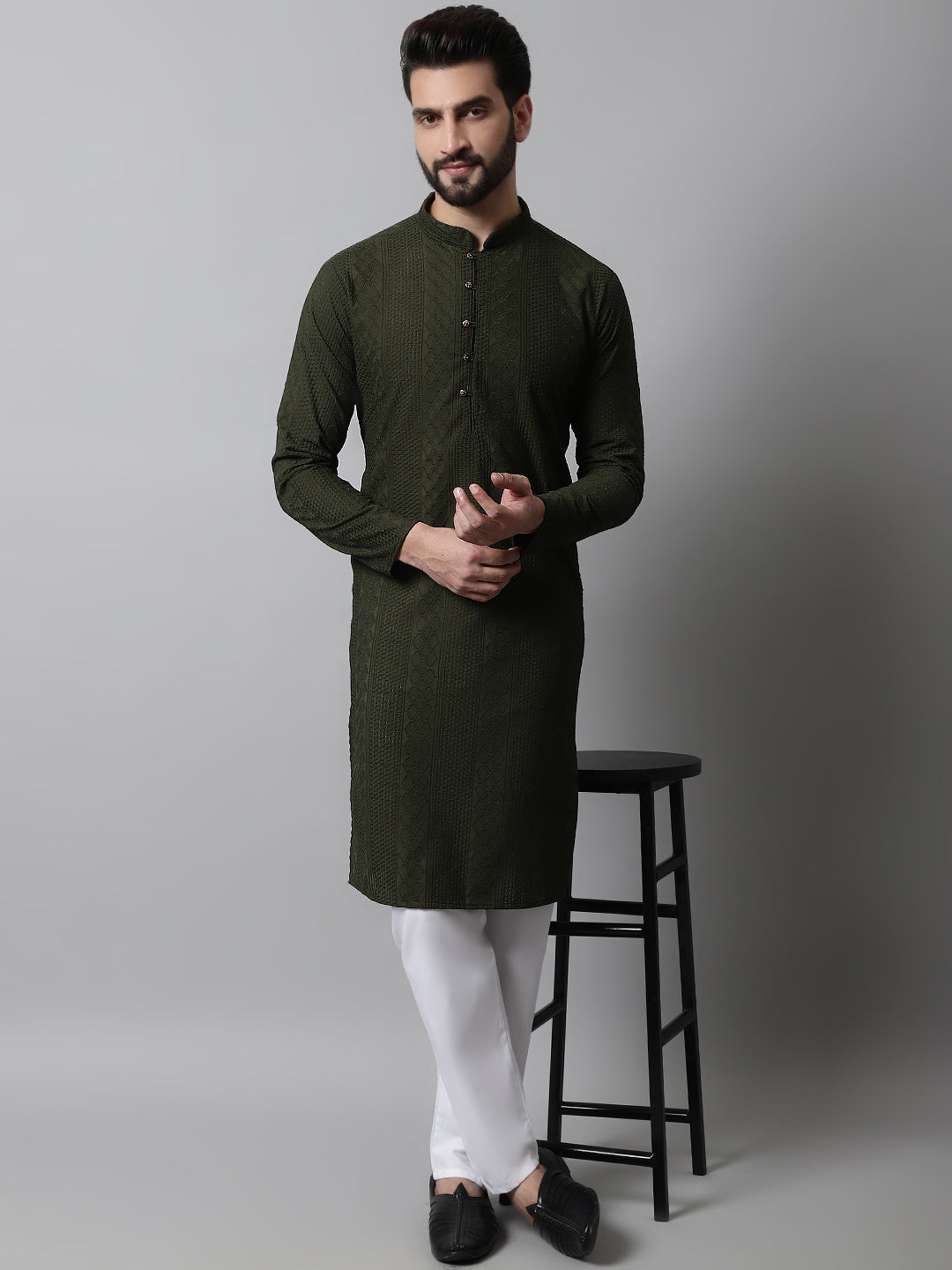 Jompers Mens Embroiderd Kurta Pajama