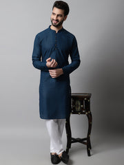 Men's Embroiderd Kurta Pajama ( JOKP 640Teal )