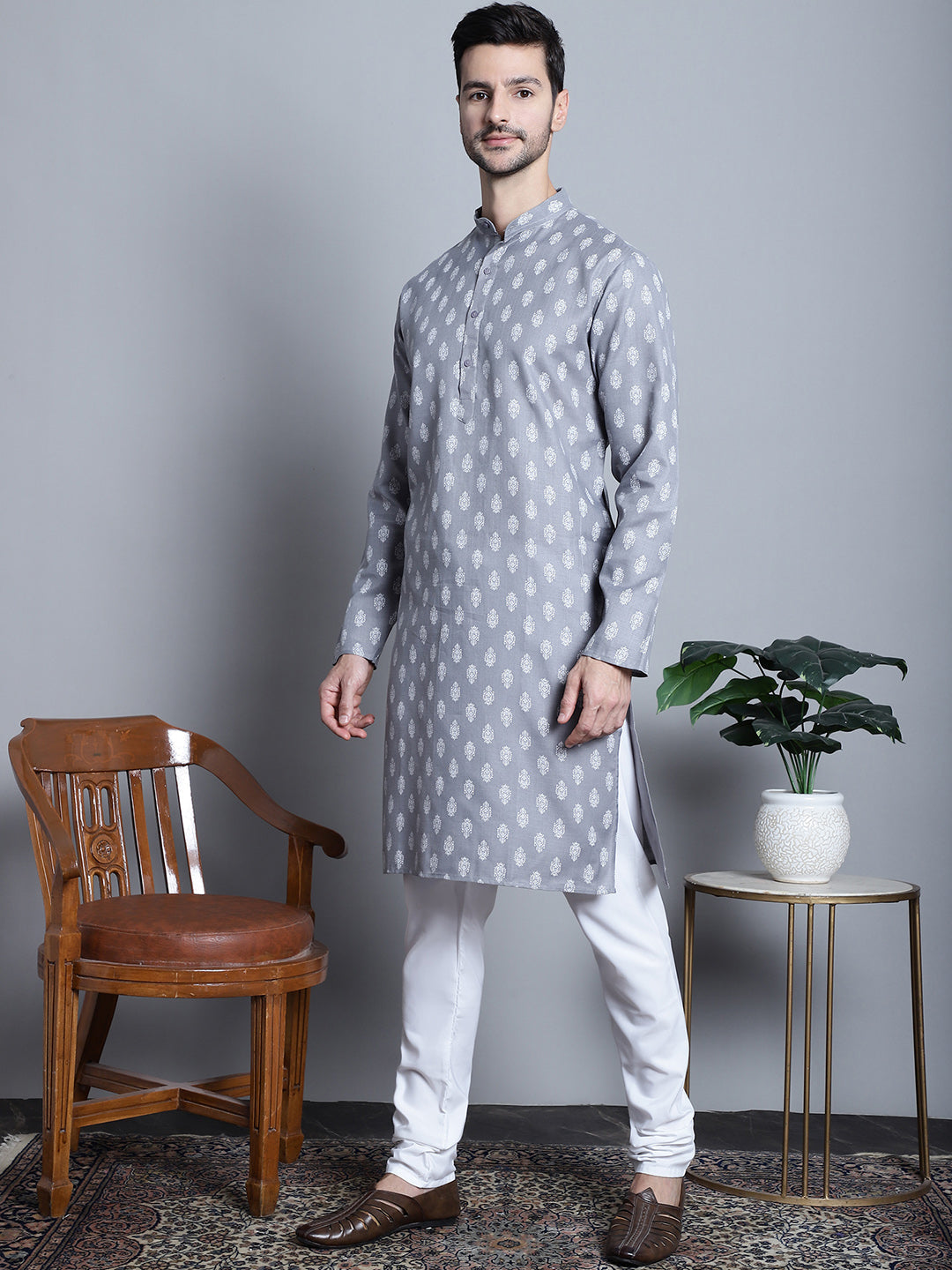 Jompers - Men's Cotton Floral printed kurta Pyjama