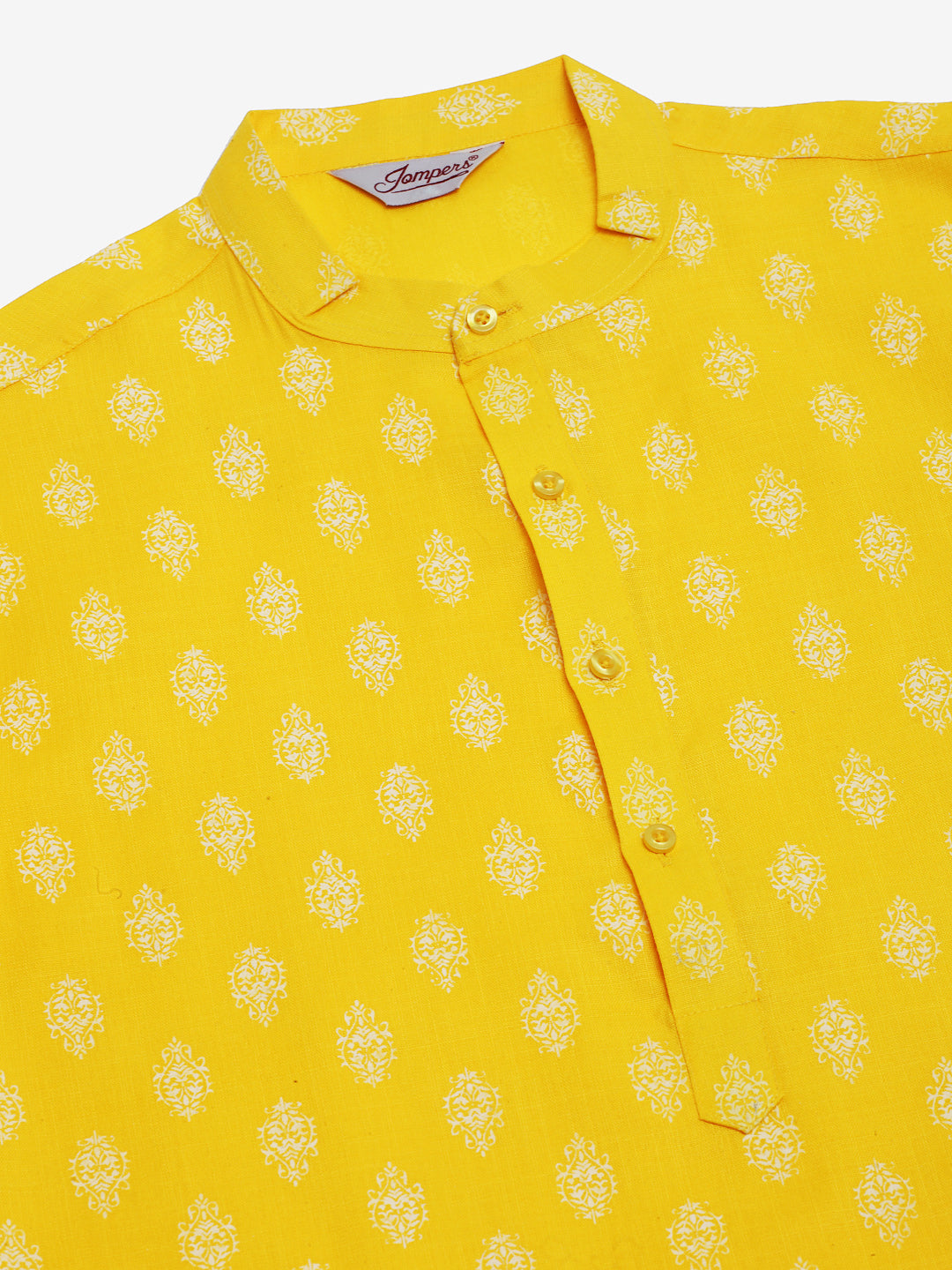 Mens Cotton Floral Printed Kurta Pyjama Set