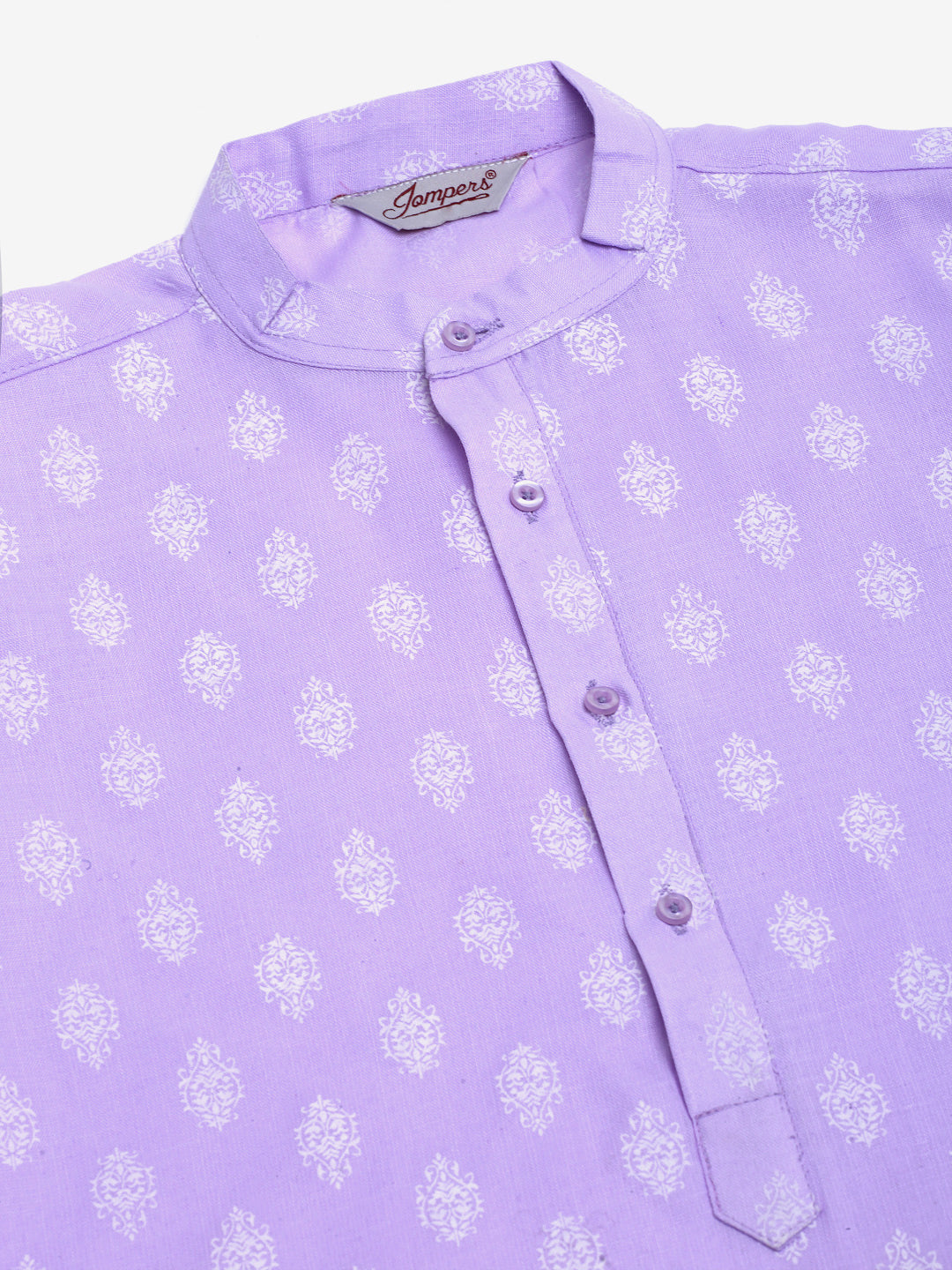 Mens Cotton Floral Printed Kurta Pyjama Set