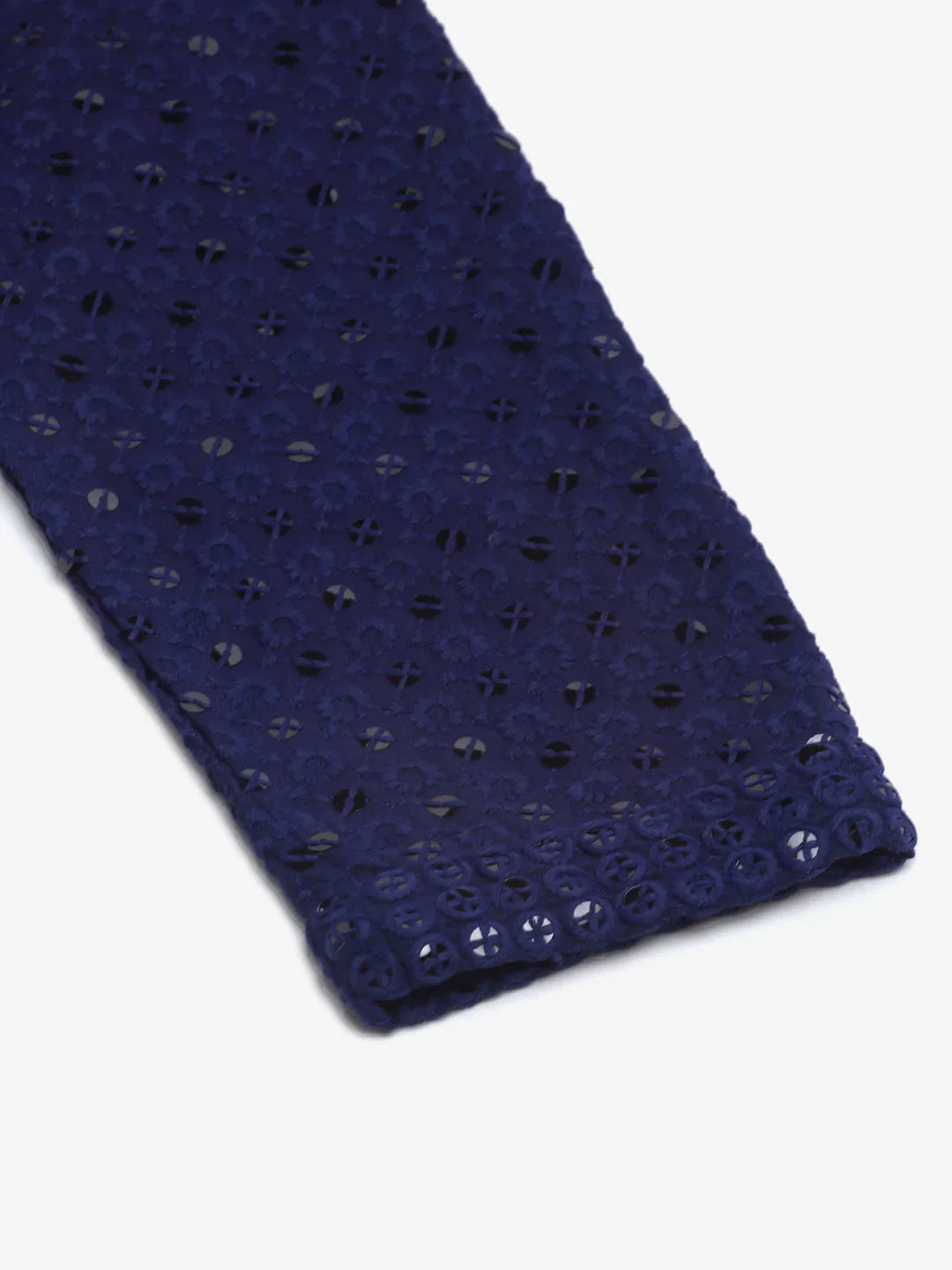 Jompers - Men Navy Blue Chikankari Embroidered And Sequence Kurta With Churidar ( Jokp 678 Navy )