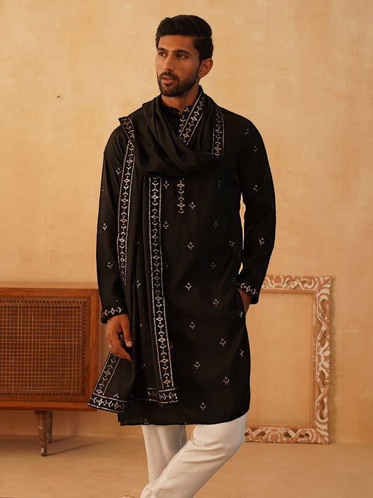 Embroidered Kurta With Dupatta Set For Mend