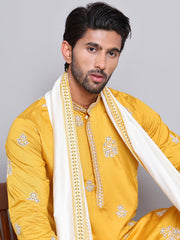 Embroidered Sequin Kurta With Dupattad