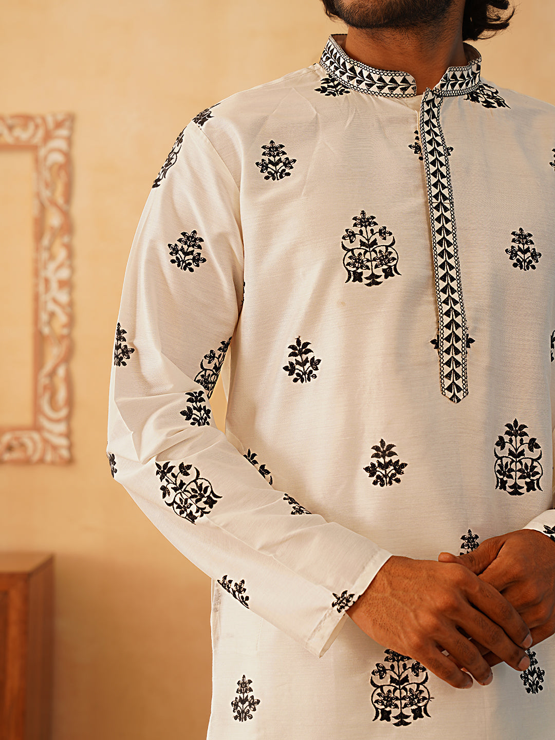 Jompers - Embroidered & Sequin Kurta With Dupatta ( KOD 5091 white )
