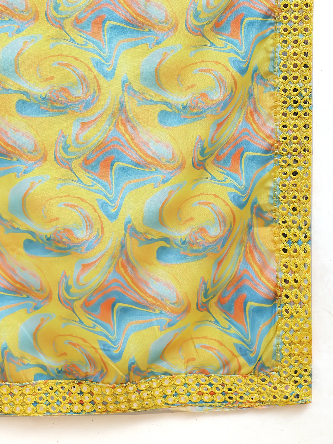 Abstract Printed Kurta Pyjama With Matching Dupatta