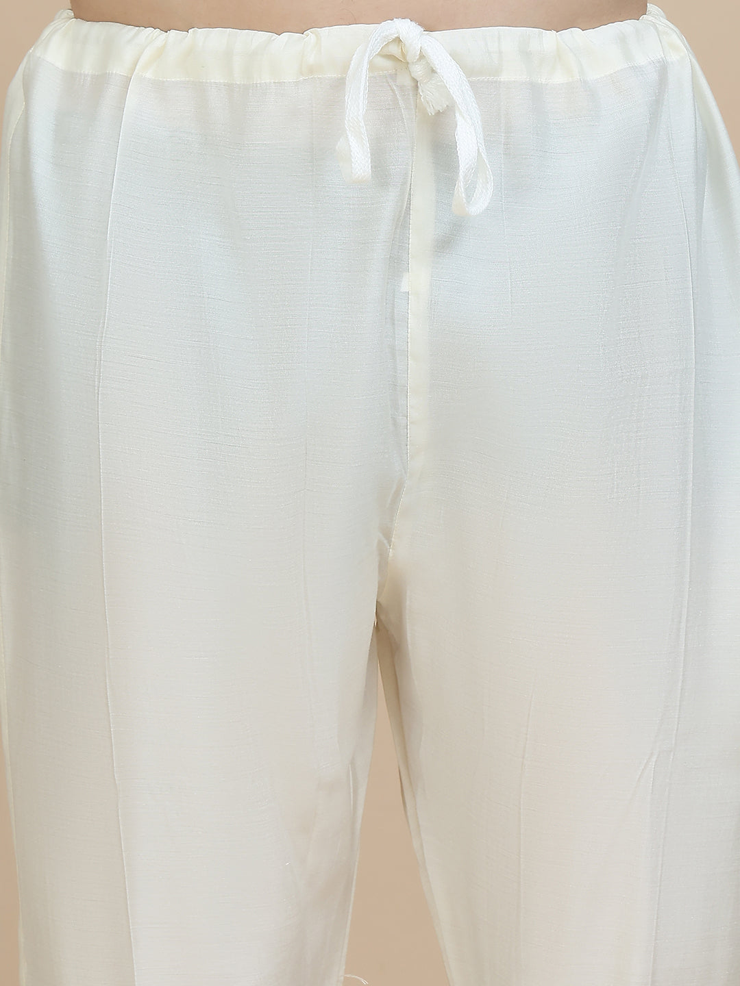 embroidered silk blend kurta with salwar