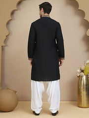 Floral Embroidered Straight Kurta With Salwar ( JOKP SP-W 5200 Black )
