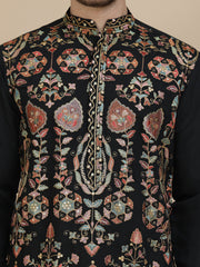Floral Embroidered Straight Kurta With Salwar ( JOKP SP-W 5200 Black )
