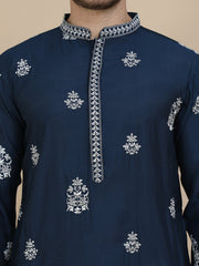 Teal Embroidered Kurta Salwar & Dupatta Set, ( JOKP SP-W D 5091 Teal )