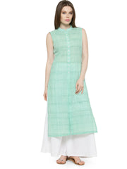 Women Green Solid Straight Kurta ( JOK 1032 Green )