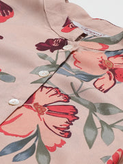 Women Peach & Red Printed Summer-cool A-line Kurta ( JOK 1225 Peach )