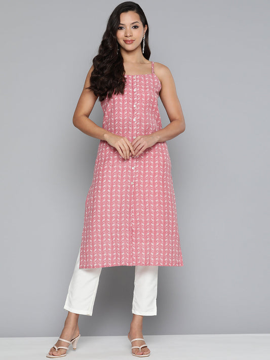 Floral Printed Red Kurta ( JOK 1499 Red )